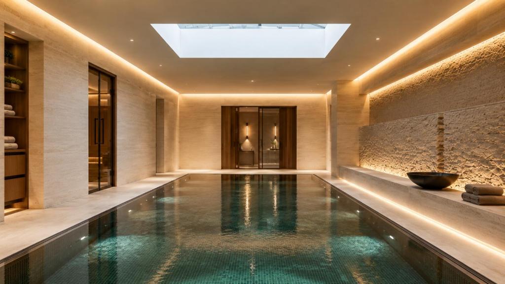 Indoor swimming pool at the five-bedroom Knightsbridge villa