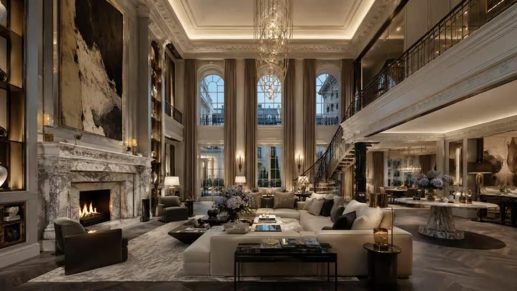 Double-height reception room at the Harrods Knightsbridge Trophy Home