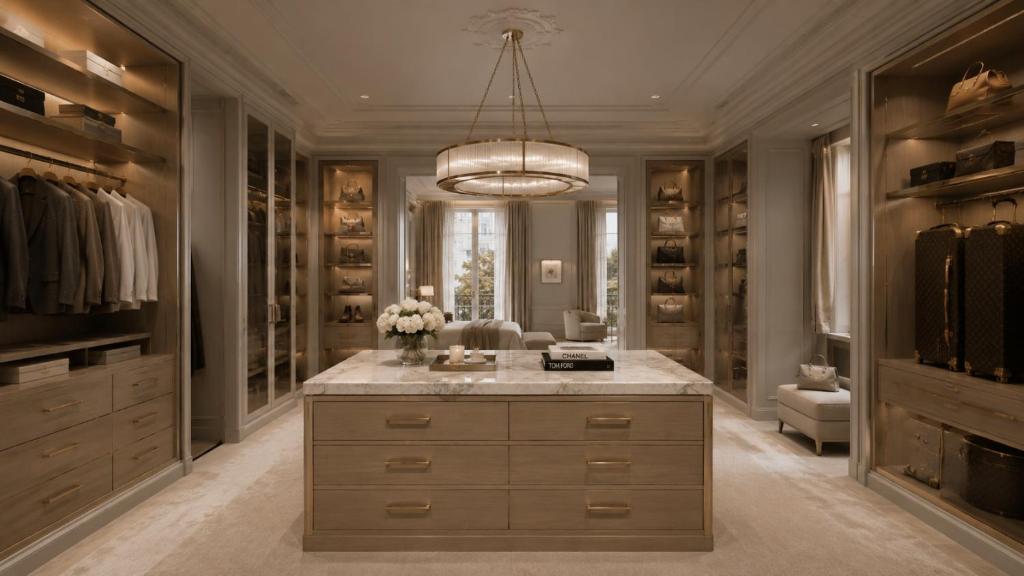 Bespoke dressing room at the Knightsbridge Pool Villa