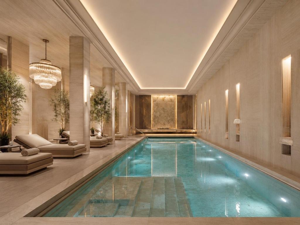 Private indoor swimming pool at the Sloane Square townhouse
